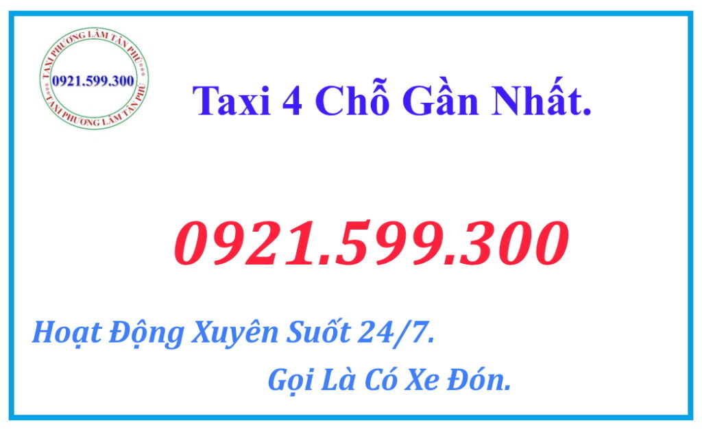 taxi 4 chỗ gần đây