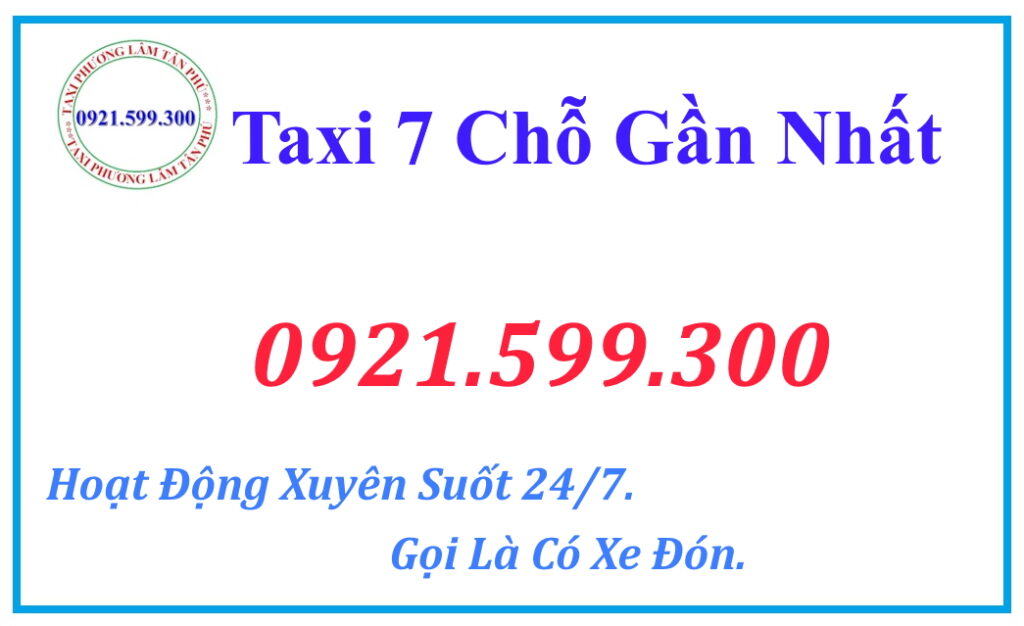 taxi 7 chỗ gần đây